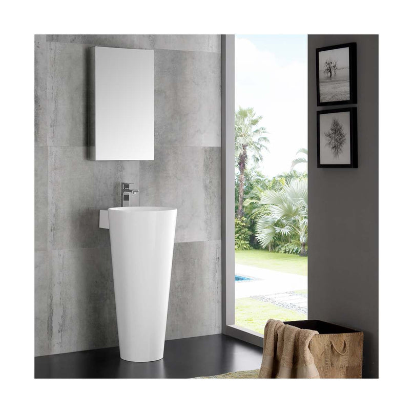 Messina 15-3/4" Free Standing Acrylic Pedestal with Integrated Sink, and Medicine Cabinet - image 2