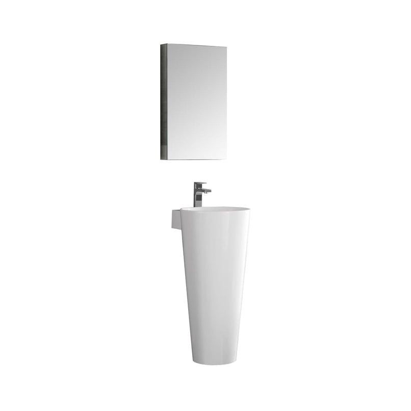 Messina 15-3/4" Free Standing Acrylic Pedestal with Integrated Sink, and Medicine Cabinet - image 1