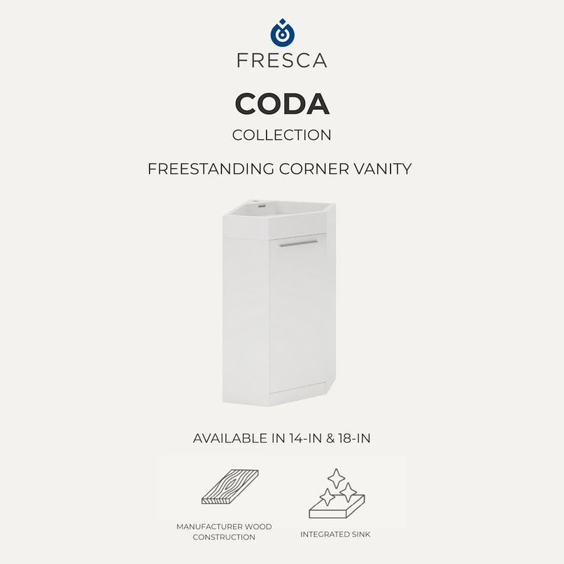 Coda 14" Free Standing Single Basin Vanity Set with Cabinet and Acrylic Vanity Top - image 7