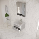 Lucera 24" Wall Mounted Single Basin Vanity Set with Cabinet, Quartz Vanity Top, and Medicine Cabinet - image 9