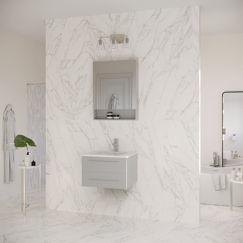 Lucera 24" Wall Mounted Single Basin Vanity Set with Cabinet, Quartz Vanity Top, and Medicine Cabinet - image 10