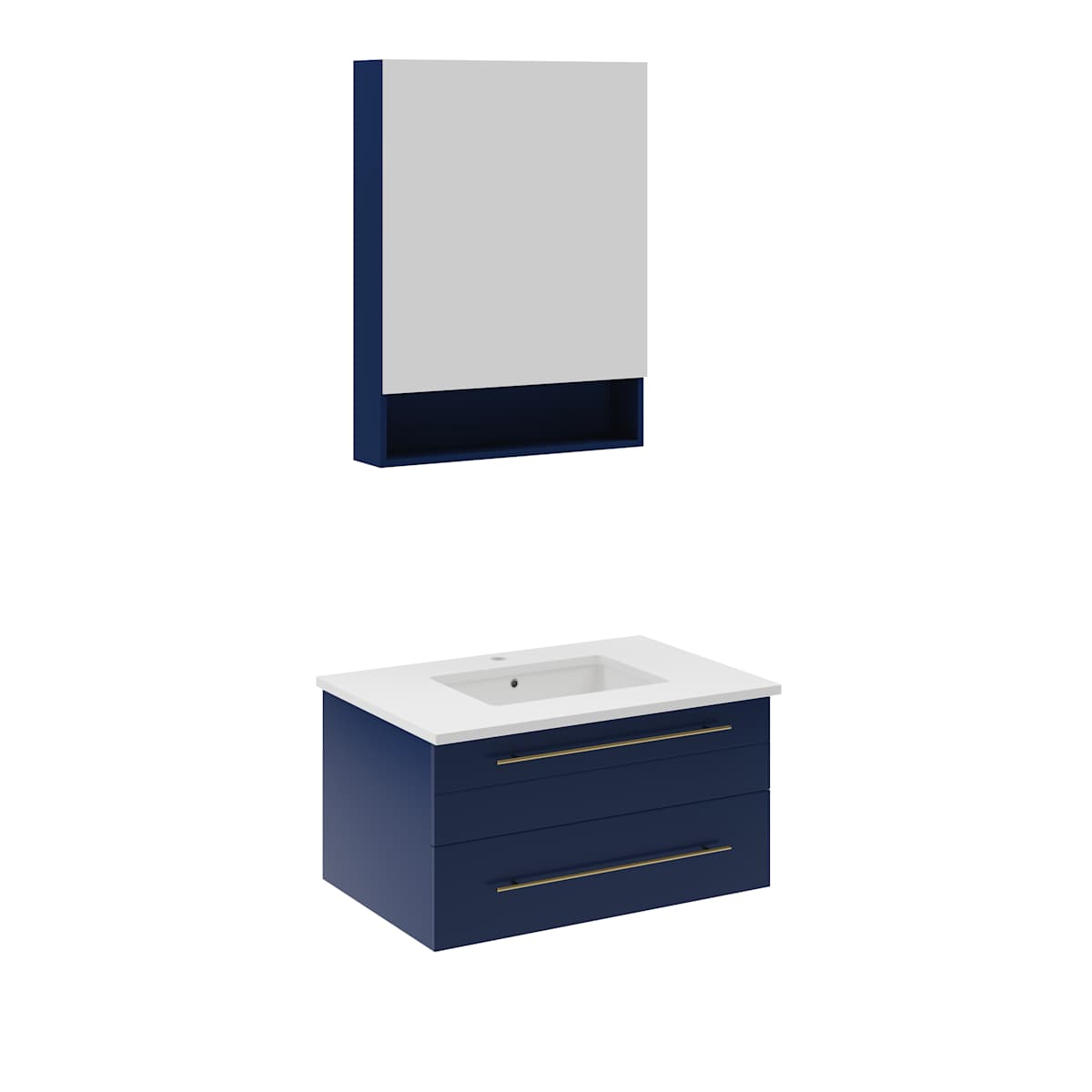 Lucera 30" Wall Mounted Single Basin Vanity Set with Cabinet, Quartz Vanity Top, and Medicine Cabinet