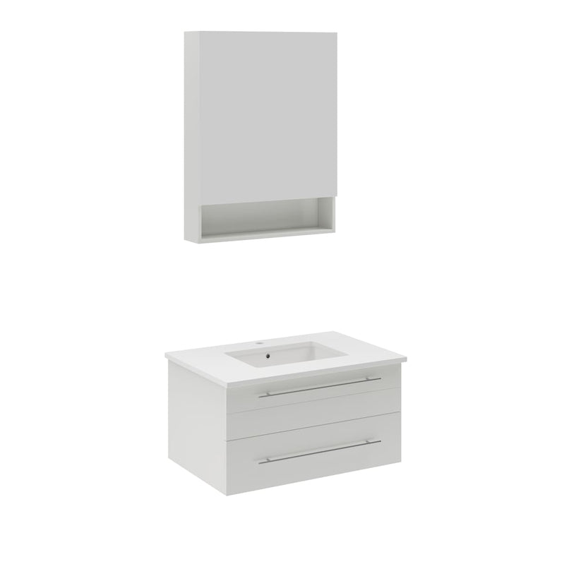 Lucera 30" Wall Mounted Single Basin Vanity Set with Cabinet, Quartz Vanity Top, and Medicine Cabinet - image 16