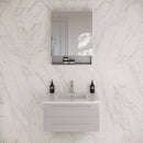 Lucera 30" Wall Mounted Single Basin Vanity Set with Cabinet, Quartz Vanity Top, and Medicine Cabinet - image 1