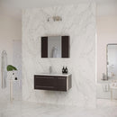 Lucera 36" Wall Mounted Single Basin Vanity Set with Cabinet, Quartz Vanity Top, Medicine Cabinet, and Left Offset Rectangular Sink - image 4