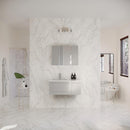 Lucera 36" Wall Mounted Single Basin Vanity Set with Cabinet, Quartz Vanity Top, Medicine Cabinet, and Left Offset Rectangular Sink - image 11