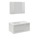 Lucera 36" Wall Mounted Single Basin Vanity Set with Cabinet, Quartz Vanity Top, Medicine Cabinet, and Left Offset Rectangular Sink - image 16