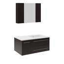 Lucera 36" Wall Mounted Single Basin Vanity Set with Cabinet, Quartz Vanity Top, Medicine Cabinet, and Right Offset Rectangular Sink - image 2