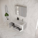 Lucera 36" Wall Mounted Single Basin Vanity Set with Cabinet, Quartz Vanity Top, Medicine Cabinet, and Right Offset Rectangular Sink - image 6