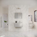 Lucera 36" Wall Mounted Single Basin Vanity Set with Cabinet, Quartz Vanity Top, Medicine Cabinet, and Right Offset Rectangular Sink - image 8