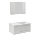 Lucera 36" Wall Mounted Single Basin Vanity Set with Cabinet, Quartz Vanity Top, Medicine Cabinet, and Right Offset Rectangular Sink - image 16