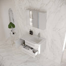 Lucera 36" Wall Mounted Single Basin Vanity Set with Cabinet, Quartz Vanity Top, Medicine Cabinet, and Right Offset Rectangular Sink - image 17