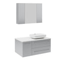 Lucera 36" Wall Mounted Single Basin Vanity Set with Cabinet, Quartz Vanity Top, Medicine Cabinet, and Right Offset Rectangular Vessel Sink - image 2