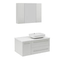 Lucera 36" Wall Mounted Single Basin Vanity Set with Cabinet, Quartz Vanity Top, Medicine Cabinet, and Right Offset Rectangular Vessel Sink - image 8