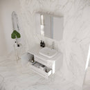 Lucera 36" Wall Mounted Single Basin Vanity Set with Cabinet, Quartz Vanity Top, Medicine Cabinet, and Right Offset Rectangular Vessel Sink - image 9