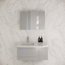 Lucera 36" Wall Mounted Single Basin Vanity Set with Cabinet, Quartz Vanity Top, Medicine Cabinet, and Left Offset Rectangular Sink - image 1