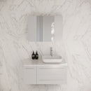 Lucera 36" Wall Mounted Single Basin Vanity Set with Cabinet, Quartz Vanity Top, Medicine Cabinet, and Right Offset Rectangular Vessel Sink - image 1