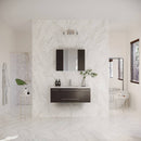 Lucera 42" Wall Mounted Single Basin Vanity Set with Cabinet, Quartz Vanity Top, and Mirrored Medicine Cabinet - image 5