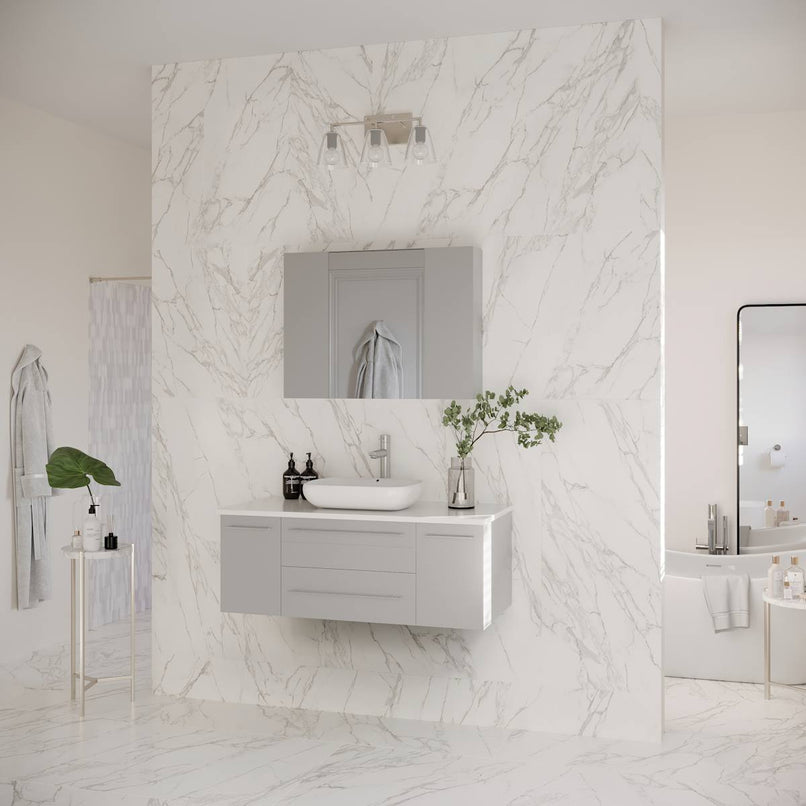 Lucera 42" Wall Mounted Single Basin Vanity Set with Cabinet, Quartz Vanity Top, and Medicine Cabinet - image 10