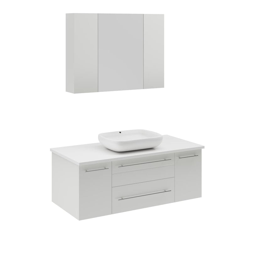Lucera 42" Wall Mounted Single Basin Vanity Set with Cabinet, Quartz Vanity Top, and Medicine Cabinet - image 14