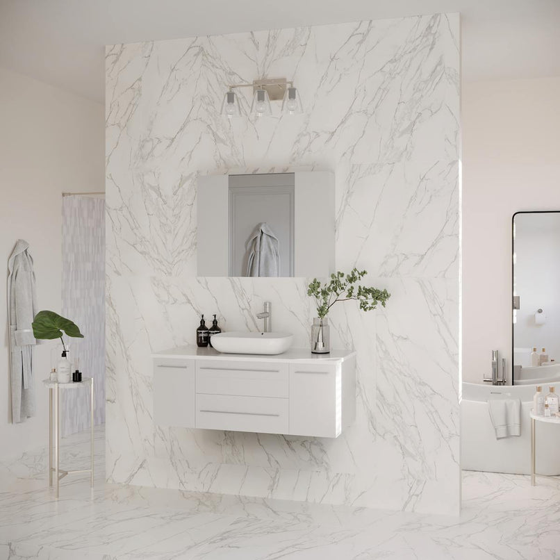 Lucera 42" Wall Mounted Single Basin Vanity Set with Cabinet, Quartz Vanity Top, and Medicine Cabinet - image 16