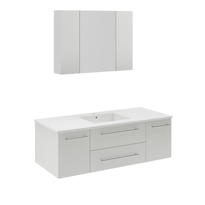 Lucera 48" Wall Mounted Single Basin Vanity Set with Cabinet, Quartz Vanity Top, and Medicine Cabinet - image 19