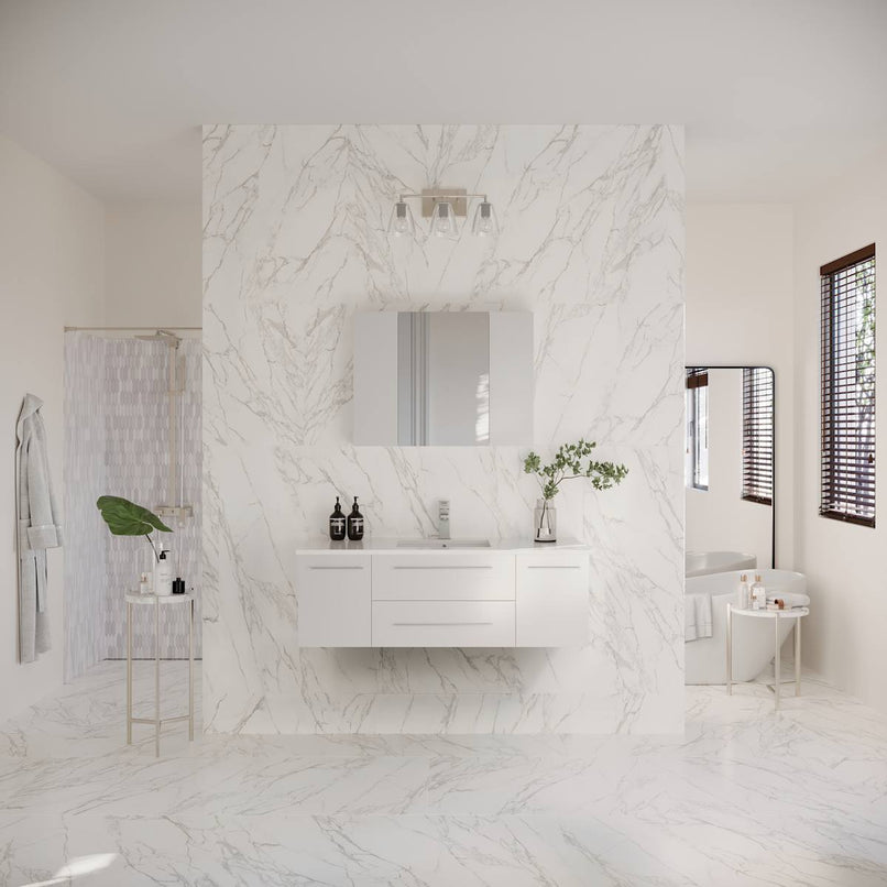 Lucera 48" Wall Mounted Single Basin Vanity Set with Cabinet, Quartz Vanity Top, and Medicine Cabinet - image 21