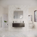 Lucera 48" Wall Mounted Double Basin Vanity Set with Cabinet, Quartz Vanity Top, and Medicine Cabinet - image 4