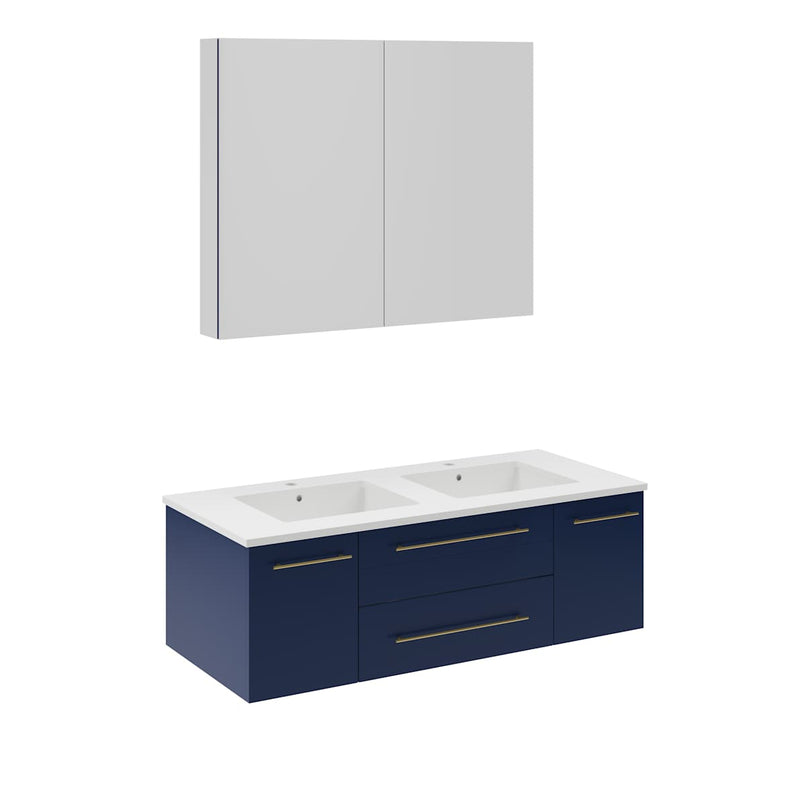 Lucera 48" Wall Mounted Double Basin Vanity Set with Cabinet, Quartz Vanity Top, and Medicine Cabinet - image 14