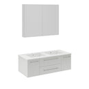 Lucera 48" Wall Mounted Double Basin Vanity Set with Cabinet, Quartz Vanity Top, and Medicine Cabinet - image 19