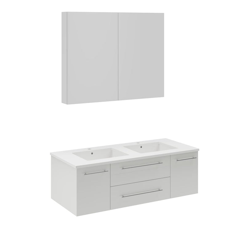 Lucera 48" Wall Mounted Double Basin Vanity Set with Cabinet, Quartz Vanity Top, and Medicine Cabinet - image 19