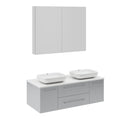 Lucera 48" Wall Mounted Double Basin Vanity Set with Cabinet, Quartz Vanity Top, and Medicine Cabinet - image 5