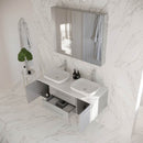 Lucera 48" Wall Mounted Double Basin Vanity Set with Cabinet, Quartz Vanity Top, and Medicine Cabinet - image 6