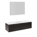 Lucera 60" Wall Mounted Single Basin Vanity Set with Cabinet, Quartz Vanity Top, and Medicine Cabinet - image 2