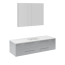 Lucera 60" Wall Mounted Single Basin Vanity Set with Cabinet, Quartz Vanity Top, and Medicine Cabinet - image 5