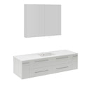 Lucera 60" Wall Mounted Single Basin Vanity Set with Cabinet, Quartz Vanity Top, and Medicine Cabinet - image 16