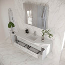 Lucera 60" Wall Mounted Single Basin Vanity Set with Cabinet, Quartz Vanity Top, and Medicine Cabinet - image 17