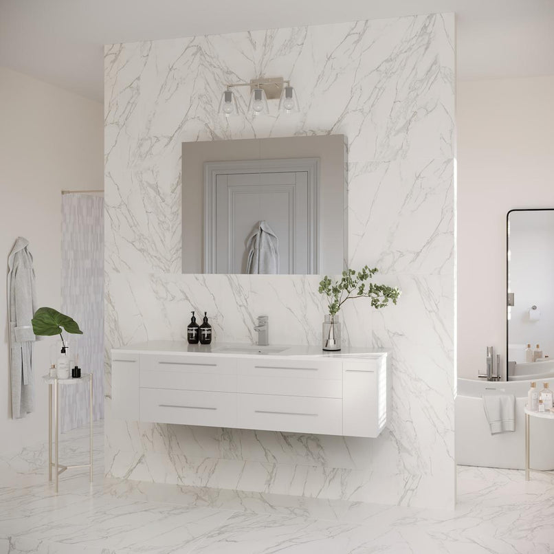 Lucera 60" Wall Mounted Single Basin Vanity Set with Cabinet, Quartz Vanity Top, and Medicine Cabinet - image 18