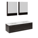Lucera 60" Wall Mounted Double Basin Vanity Set with Cabinet, Quartz Vanity Top, and Medicine Cabinets - image 2