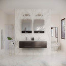 Lucera 60" Wall Mounted Double Basin Vanity Set with Cabinet, Quartz Vanity Top, and Medicine Cabinets - image 5