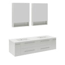 Lucera 60" Wall Mounted Double Basin Vanity Set with Cabinet, Quartz Vanity Top, and Medicine Cabinets - image 16