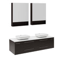 Lucera 60" Wall Mounted Double Basin Vanity Set with Cabinet, Quartz Vanity Top, and Medicine Cabinets - image 2