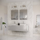 Lucera 60" Wall Mounted Double Basin Vanity Set with Cabinet, Quartz Vanity Top, and Medicine Cabinets - image 7