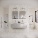 Lucera 60" Wall Mounted Double Basin Vanity Set with Cabinet, Quartz Vanity Top, and Medicine Cabinets - image 8