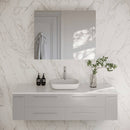 Lucera 60" Wall Mounted Single Basin Vanity Set with Wood Cabinet, Quartz Vanity Top, and Mirrored Medicine Cabinet - image 1