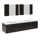 Lucera 72" Wall Mounted Double Basin Vanity Set with Cabinet, Quartz Vanity Top, and Medicine Cabinets - image 2