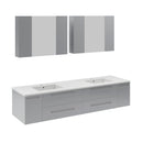 Lucera 72" Wall Mounted Double Basin Vanity Set with Cabinet, Quartz Vanity Top, and Medicine Cabinets - image 5