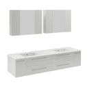 Lucera 72" Wall Mounted Double Basin Vanity Set with Cabinet, Quartz Vanity Top, and Medicine Cabinets - image 16