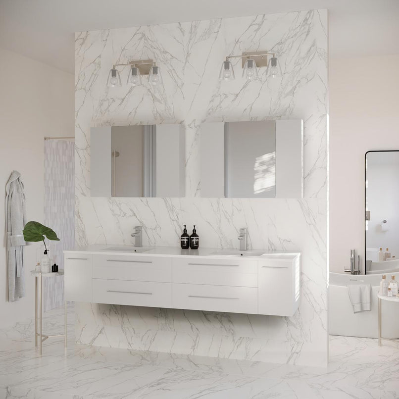 Lucera 72" Wall Mounted Double Basin Vanity Set with Cabinet, Quartz Vanity Top, and Medicine Cabinets - image 18