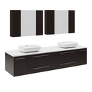 Lucera 72" Wall Mounted Double Basin Vanity Set with Cabinet, Quartz Vanity Top, and Medicine Cabinet - image 2